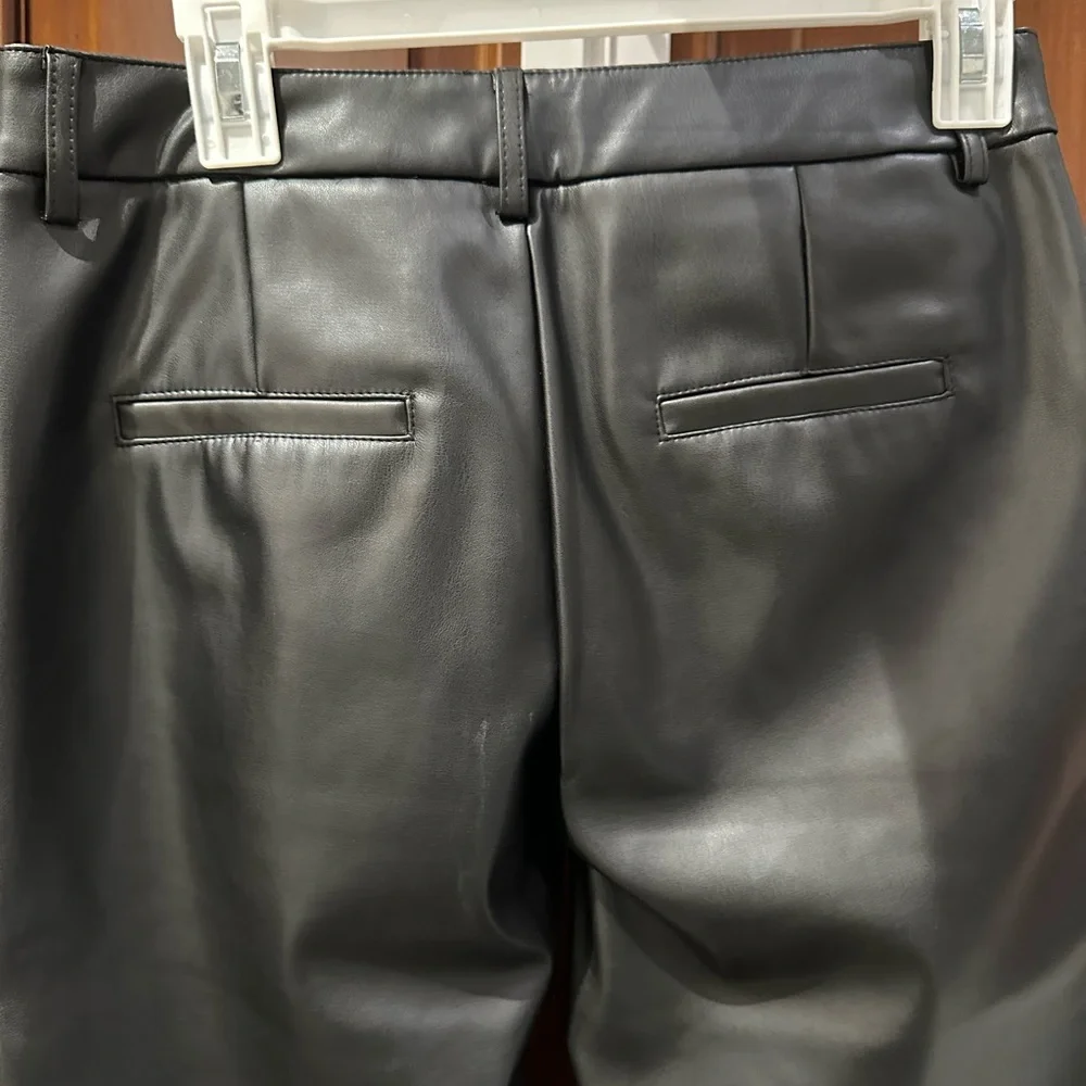 Black Faux Leather Trousers - Picture 8 of 13
